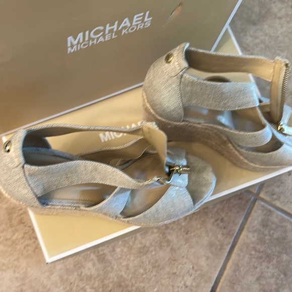 Michael Kors Beige Wedge Sandals - Picture 2 of 4
